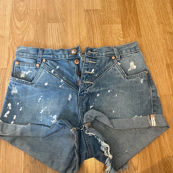 One Teaspoon Shorts Paint Splattered Jean Shorts Poshmark